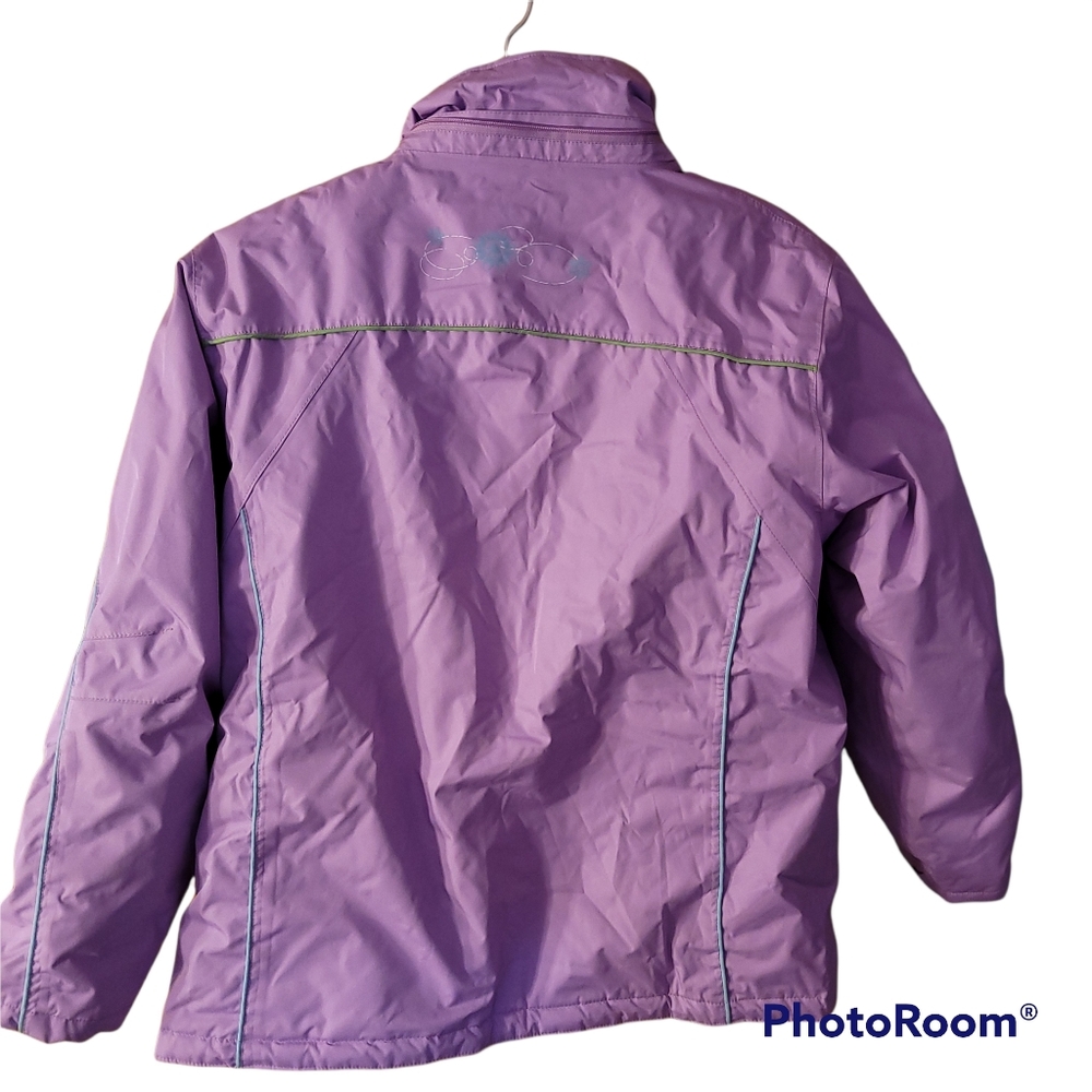 Crane Winter Jacket Coat Girls 11-12 Lilac Logo Warm - Picture 2 of 8